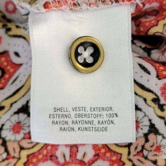 Anthropologie Maeve Floral Colorblock Blouse Multicolor Women Size 4 Rayon Boho - Picture 12 of 14